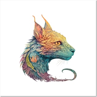 Feathered Dragon Cat Posters and Art